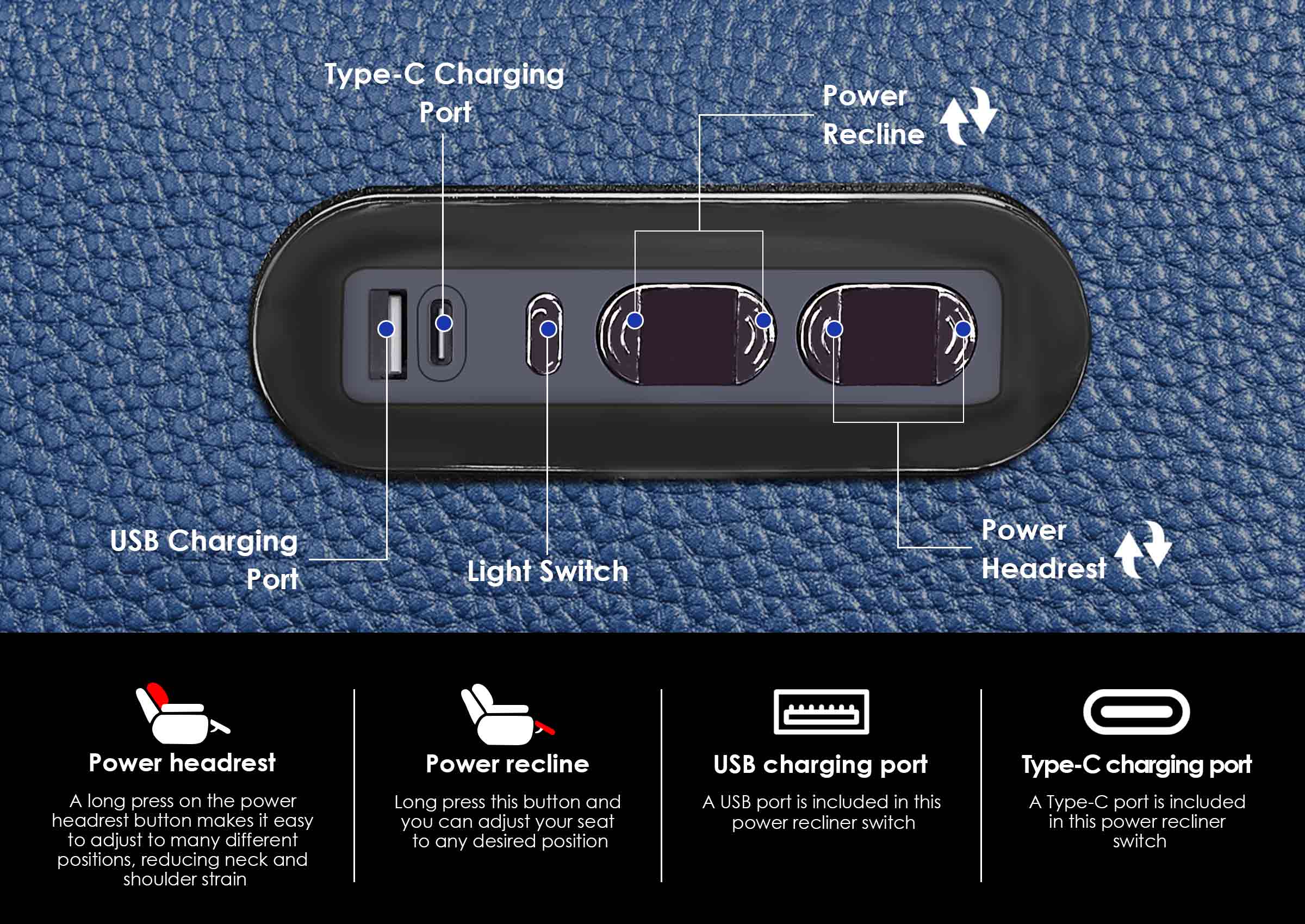 Luxury Series Custom Heating Massage Theater 4 Seating