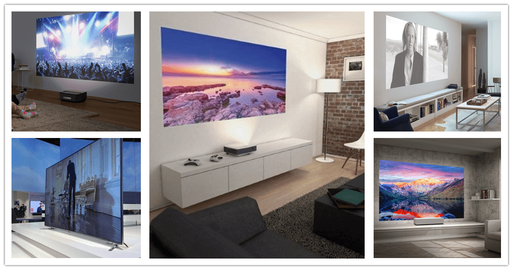Home theater projector and screen setup